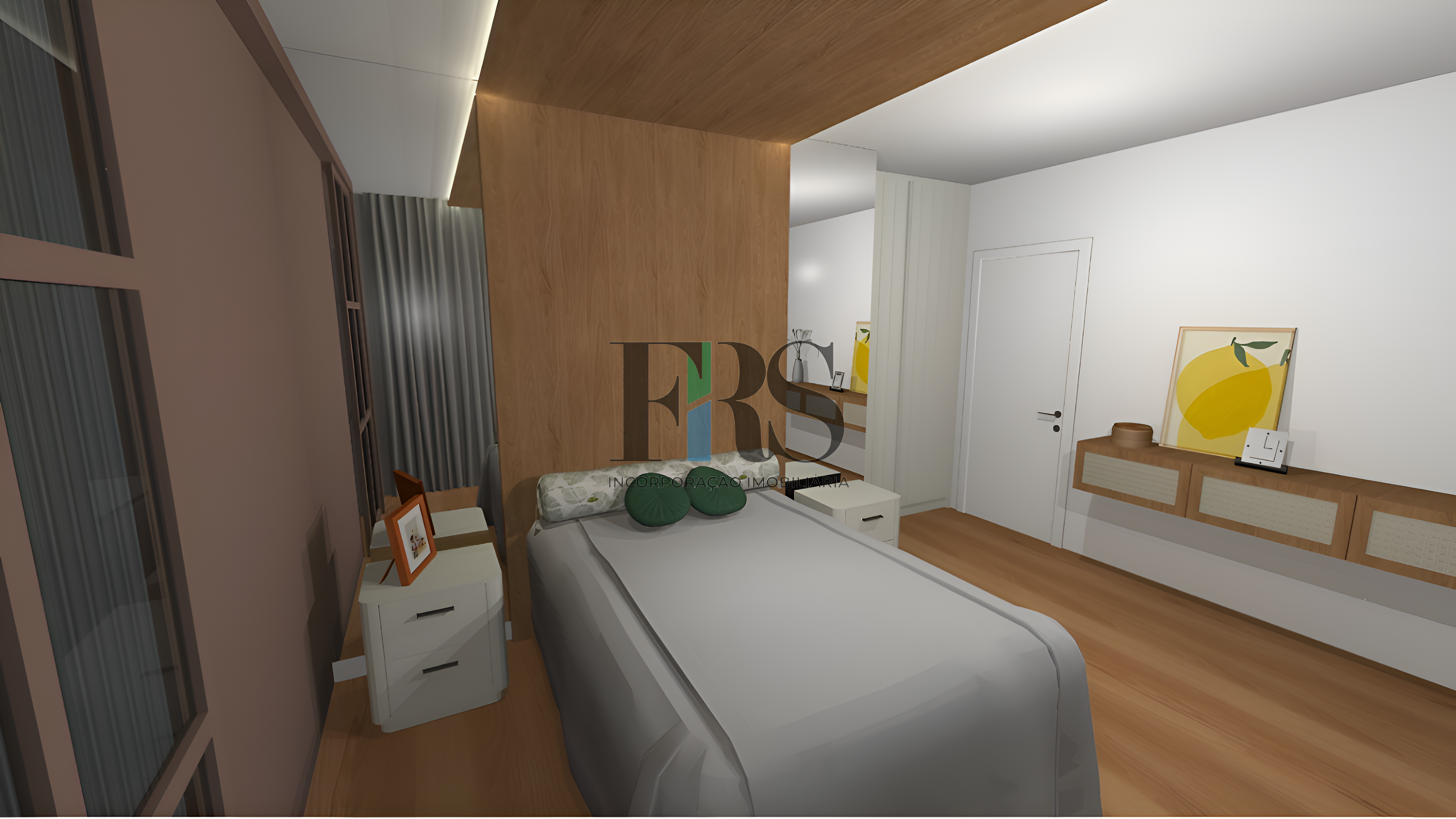 Projeto - Quarto cama centralizada com alta qualidade_enhanced